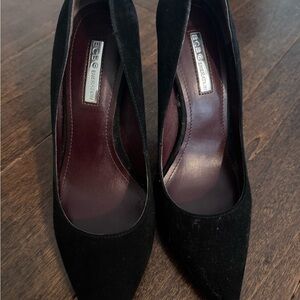 BCBGeneration Black Suede Pointed Toe Pumps